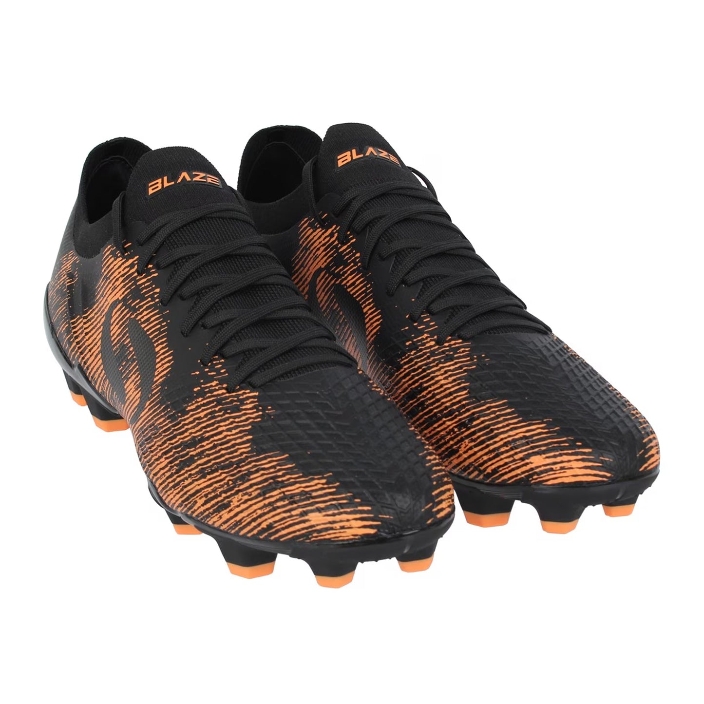 Black-Orange - Close up - Sondico Childrens-Kids Blaze Knitted Sock Football Boots