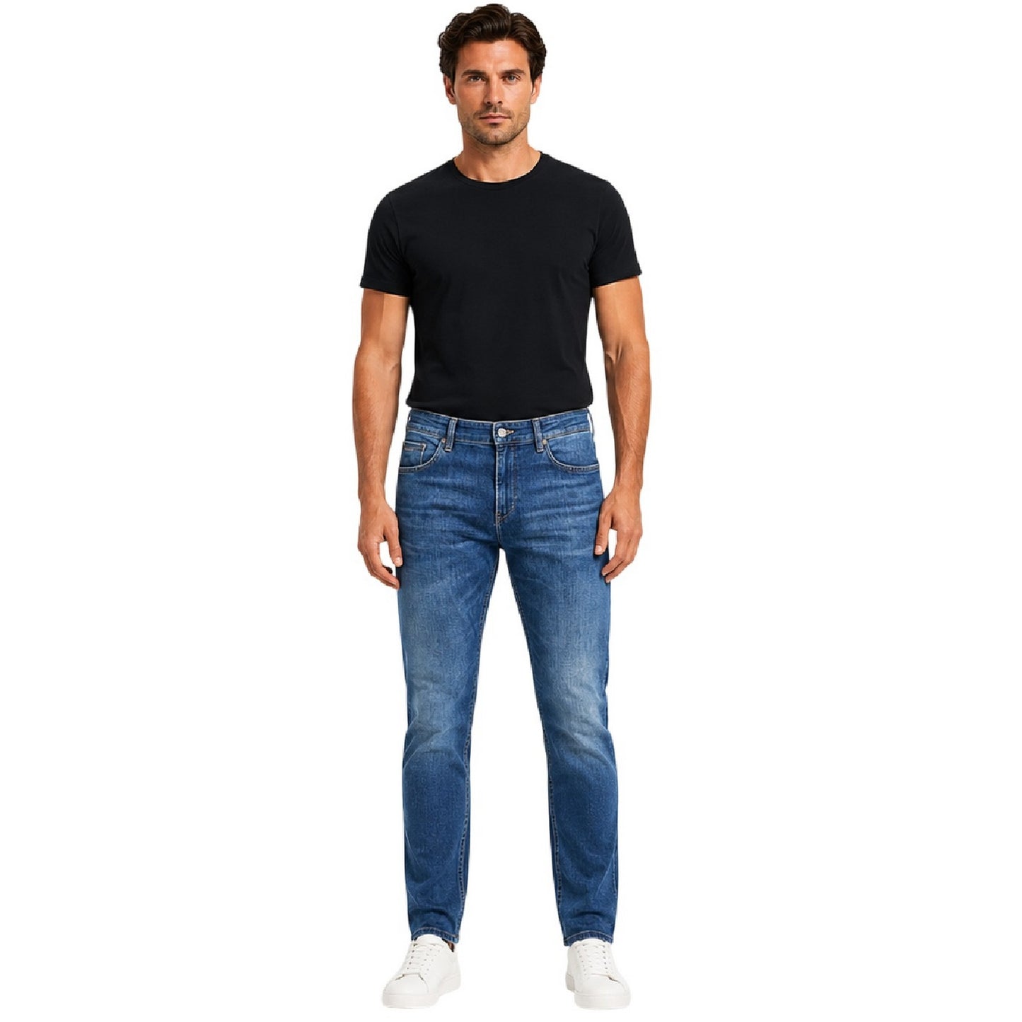 Medium Blue - Lifestyle - Boss Mens Delaware3-1 771 Denim Plain Slim Jeans