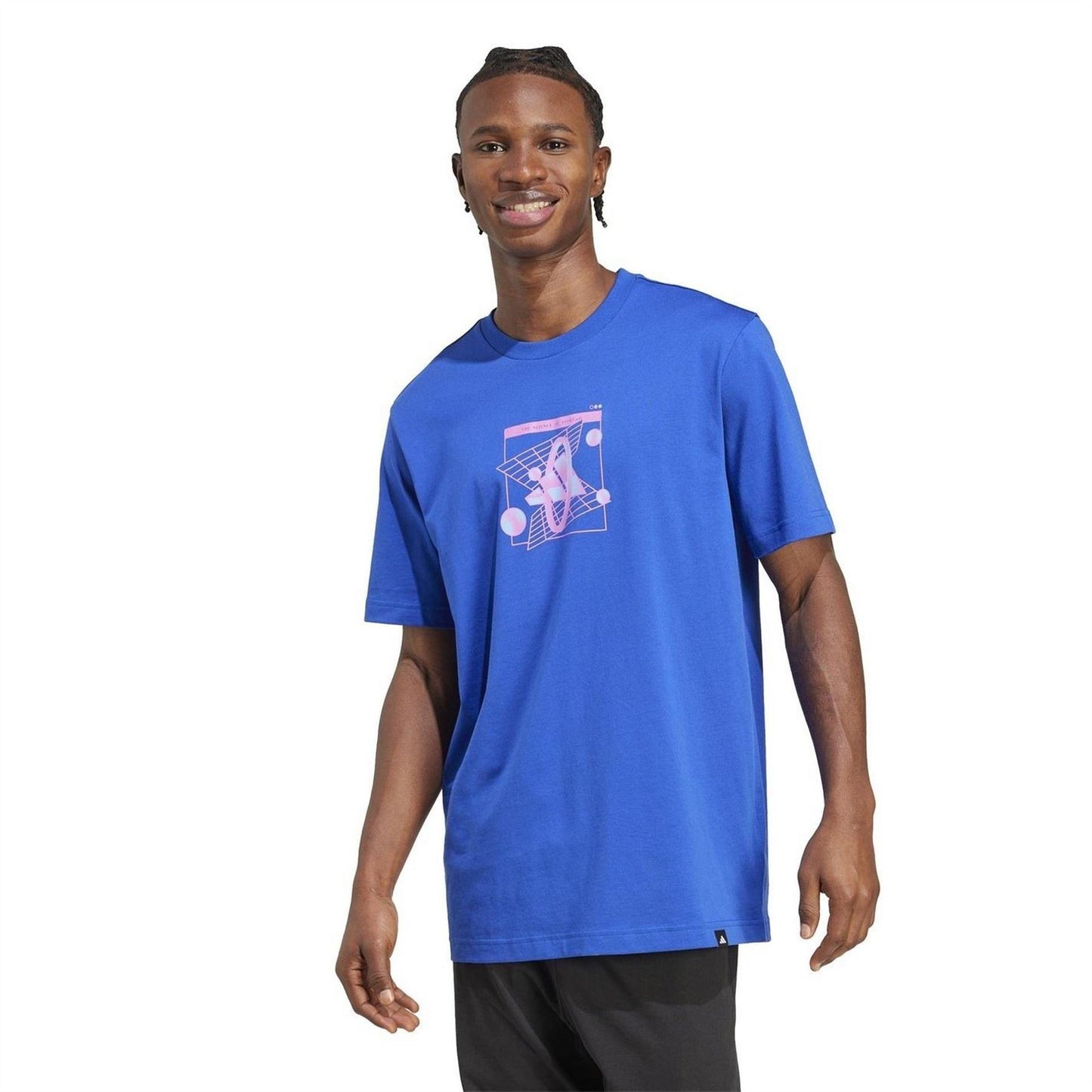 Retro Blue - Pack Shot - Adidas Mens Retro Futurism Graphic T-Shirt