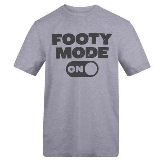 Grey - Front - AWD Mens Footy Mode On T-Shirt