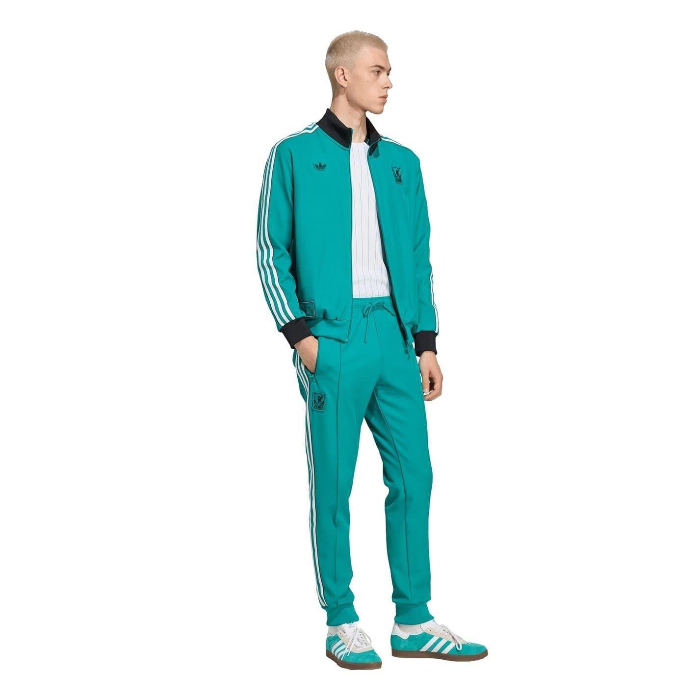 Green - Pack Shot - Adidas Mens Terrace Icons Liverpool FC Track Top