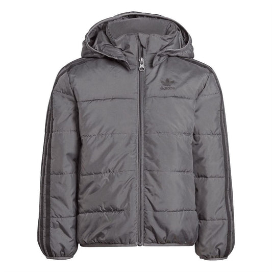 Grey - Front - Adidas Childrens-Kids Adicolor Padded Jacket
