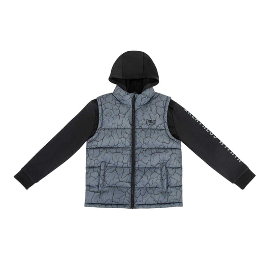 Charcoal - Front - Everlast Boys Cracked Effect Hybrid Jacket