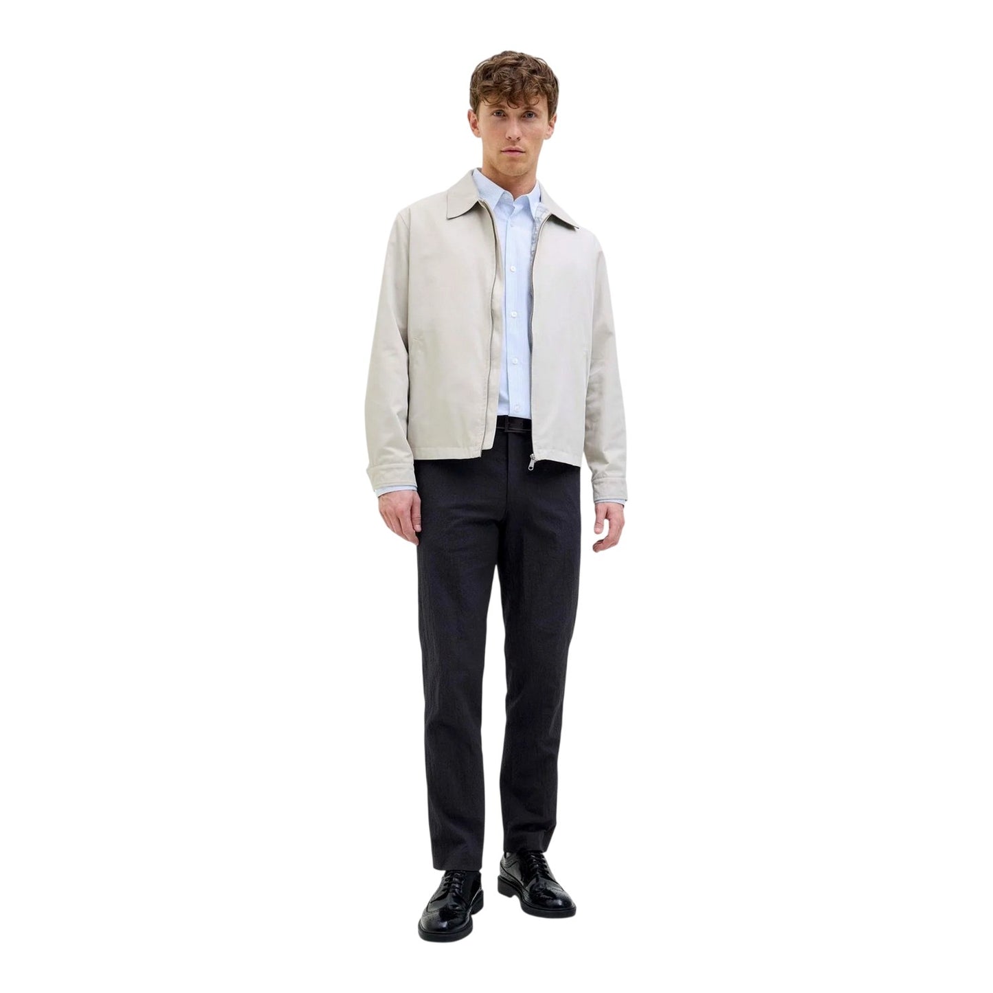 Night Sky - Pack Shot - Jack And Jones Mens Seersucker Straight Leg Cargo Trousers