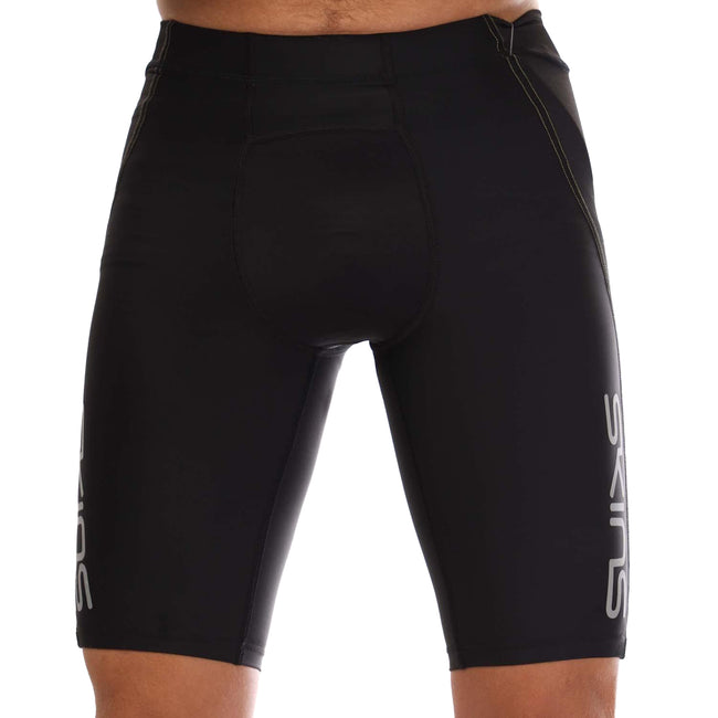Black - Front - Skins Mens Series-3 Half Length Tights