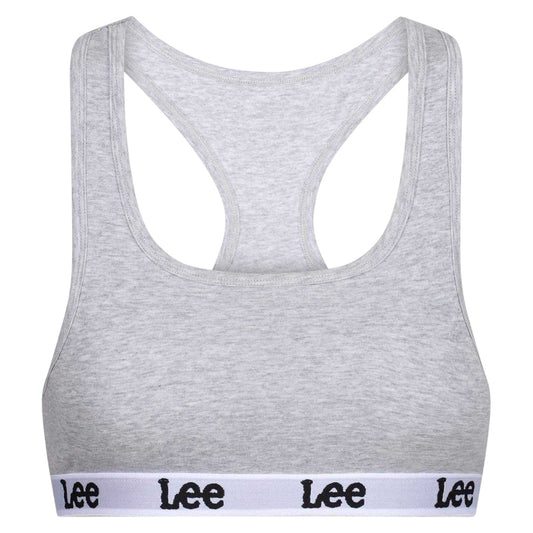 Grey Marl - Front - Lee Womens-Ladies Racerback Heather Sports Bra