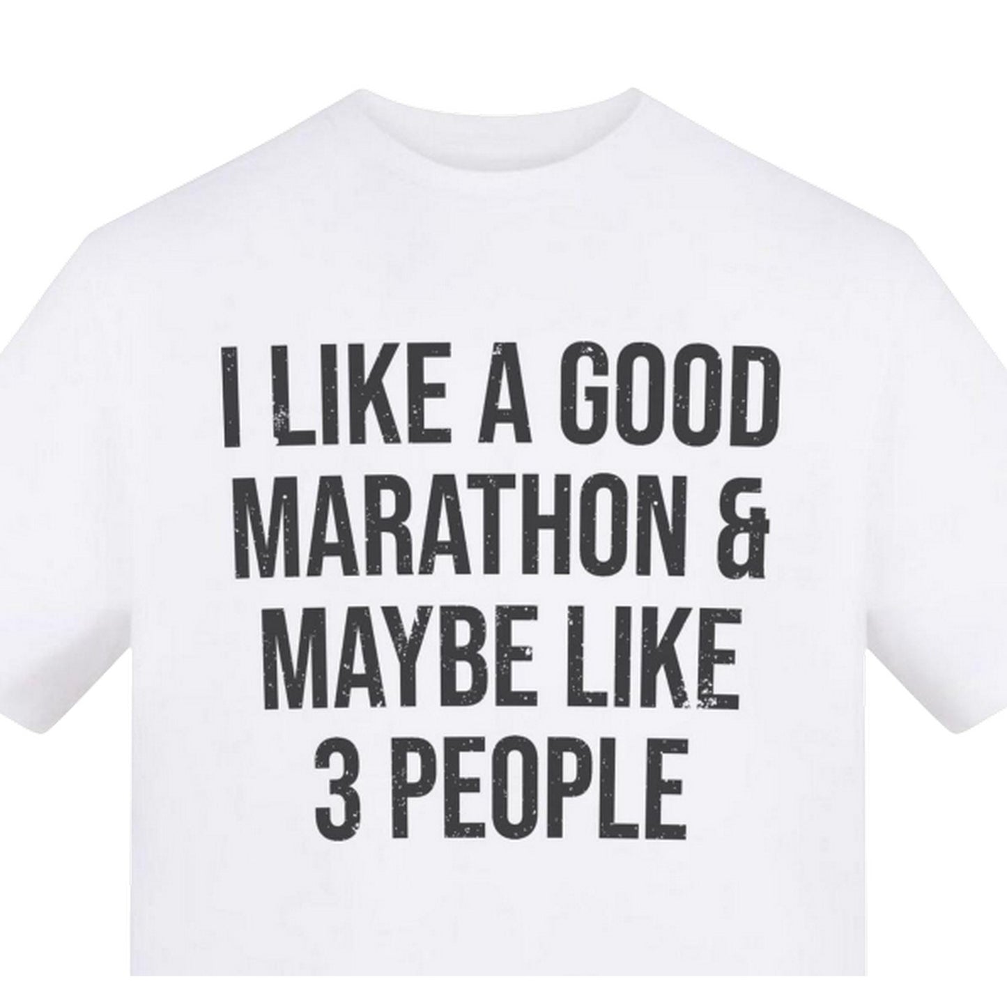 White - Back - AWD Unisex Adult I Like A Good Marathon T-Shirt