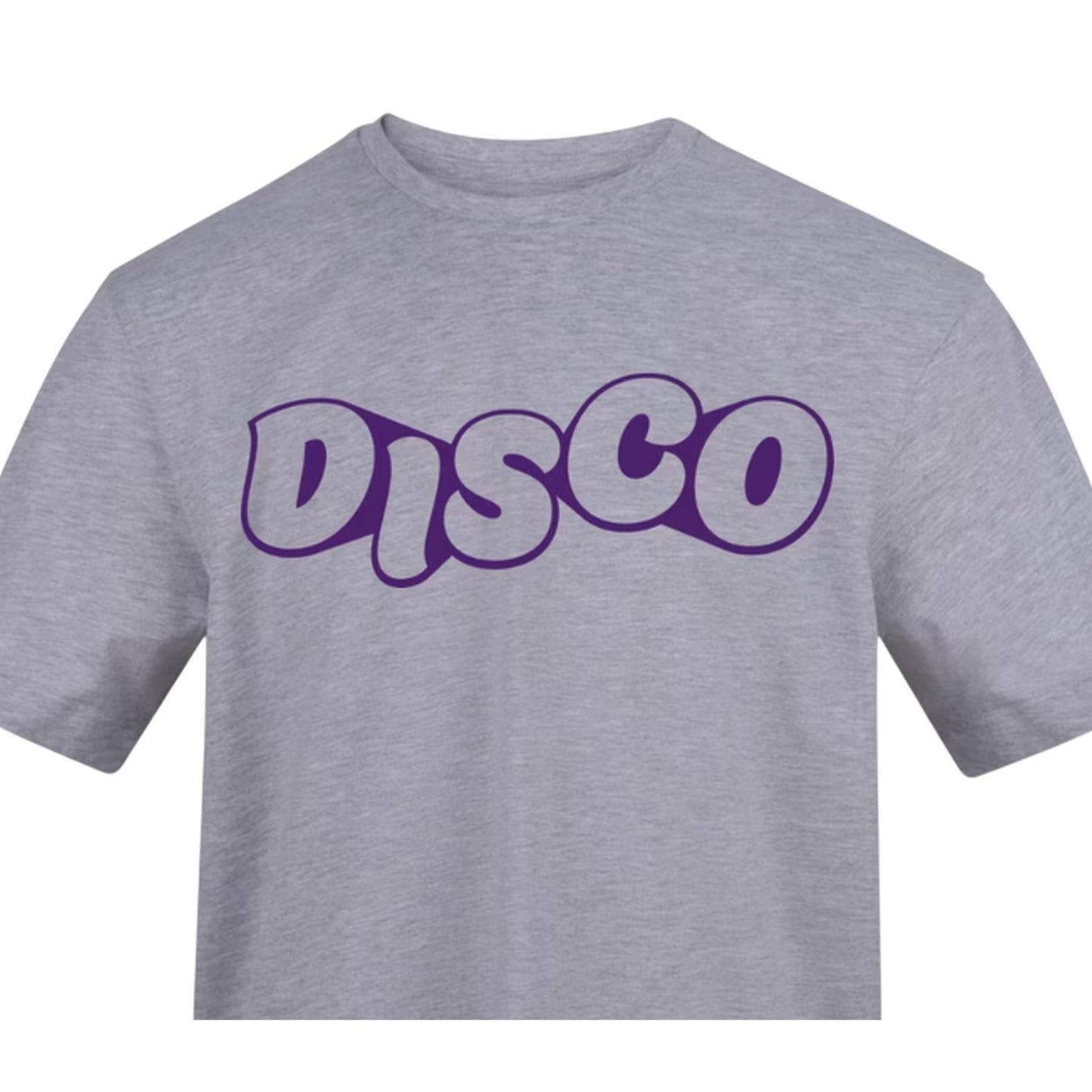 Grey - Back - AWD Unisex Adult Disco Cotton T-Shirt