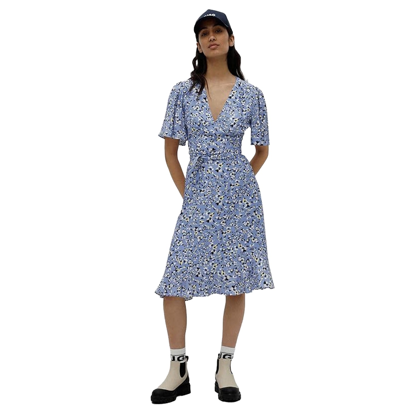 Multicoloured - Side - Hugo Womens-Ladies Kerbati 1 Dress