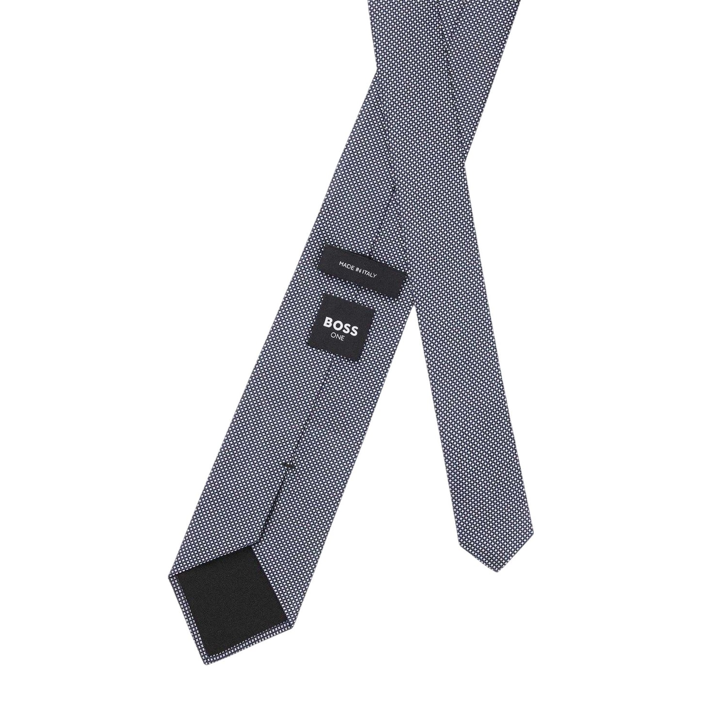 Blue - Pack Shot - Boss Mens Geometric Pattern Silk Formal Tie