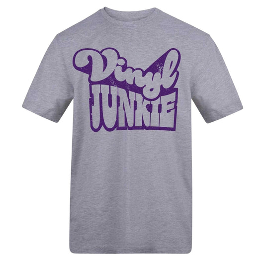 Grey - Front - AWD Unisex Adult Vinyl Junkie Printed T-Shirt
