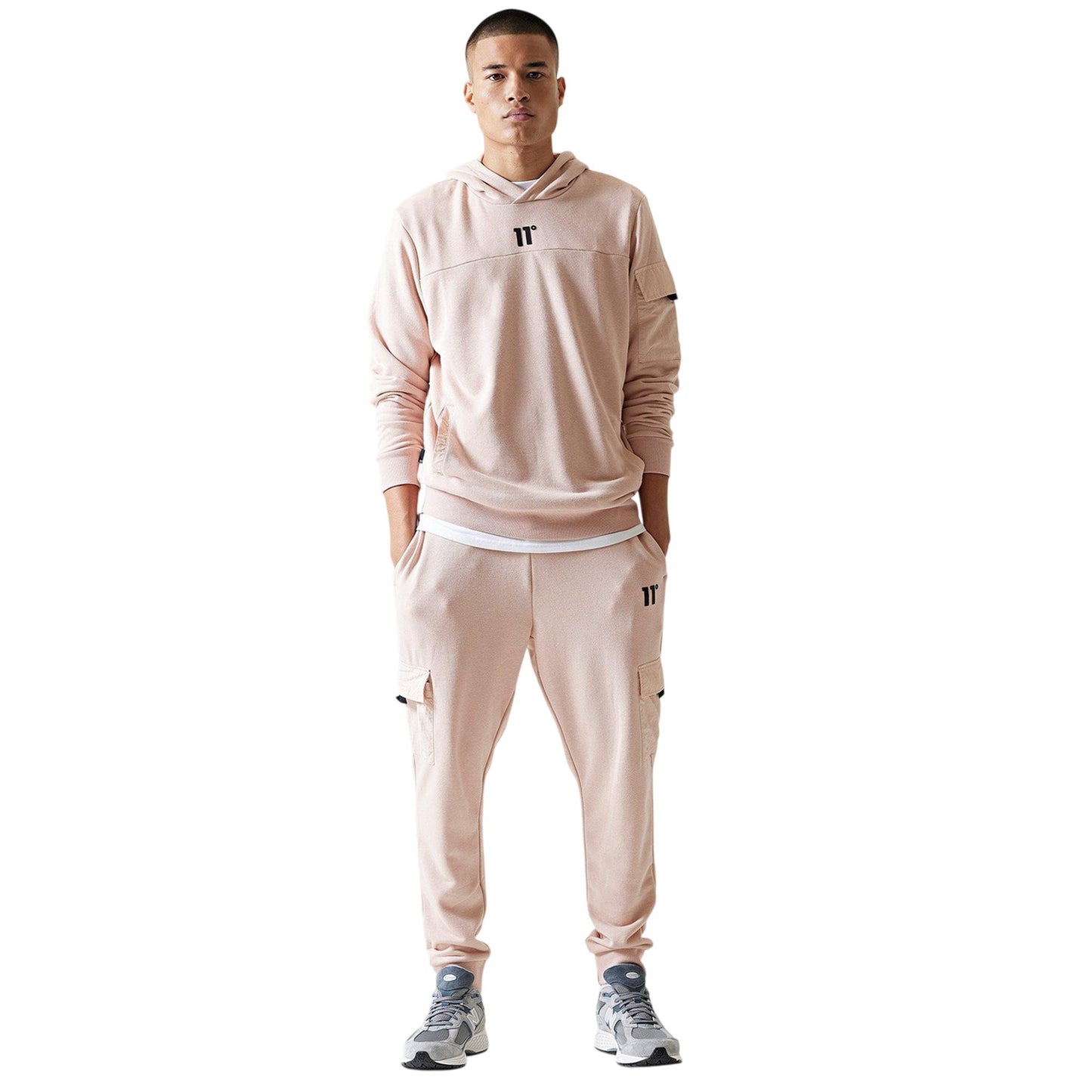 Pink - Close up - 11 Degrees Mens Regular Jogging Bottoms
