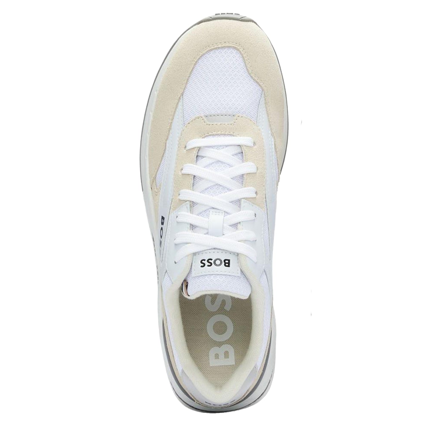White - Pack Shot - Boss Mens Kurt Leather Running Trainers