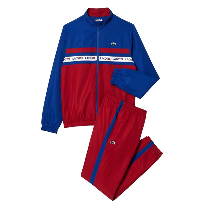 Blue-Red - Front - Lacoste Mens Tennis Tracksuit