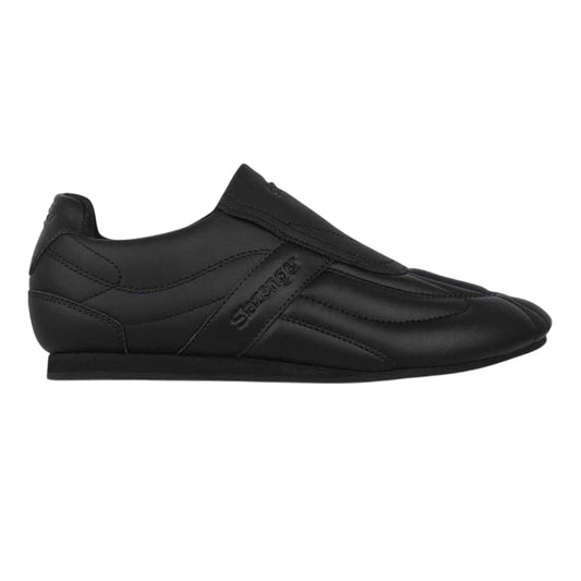 Black-Charcoal - Front - Slazenger Childrens-Kids Warrior Leather Flat Trainers