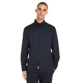 Blue - Side - Tommy Hilfiger Mens Core Flex Poplin Shirt