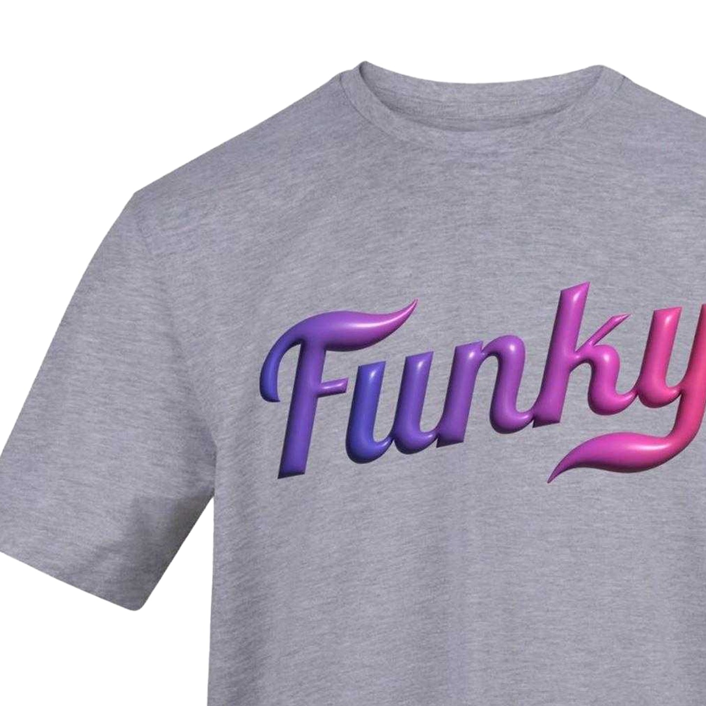 Grey - Side - AWD Unisex Adult Funky Bubble Text Cotton T-Shirt