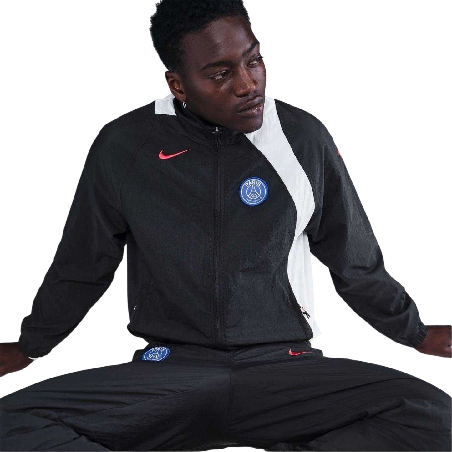 Black-White - Pack Shot - Nike Mens PSG T90 Paris Saint Germain FC Tracksuit