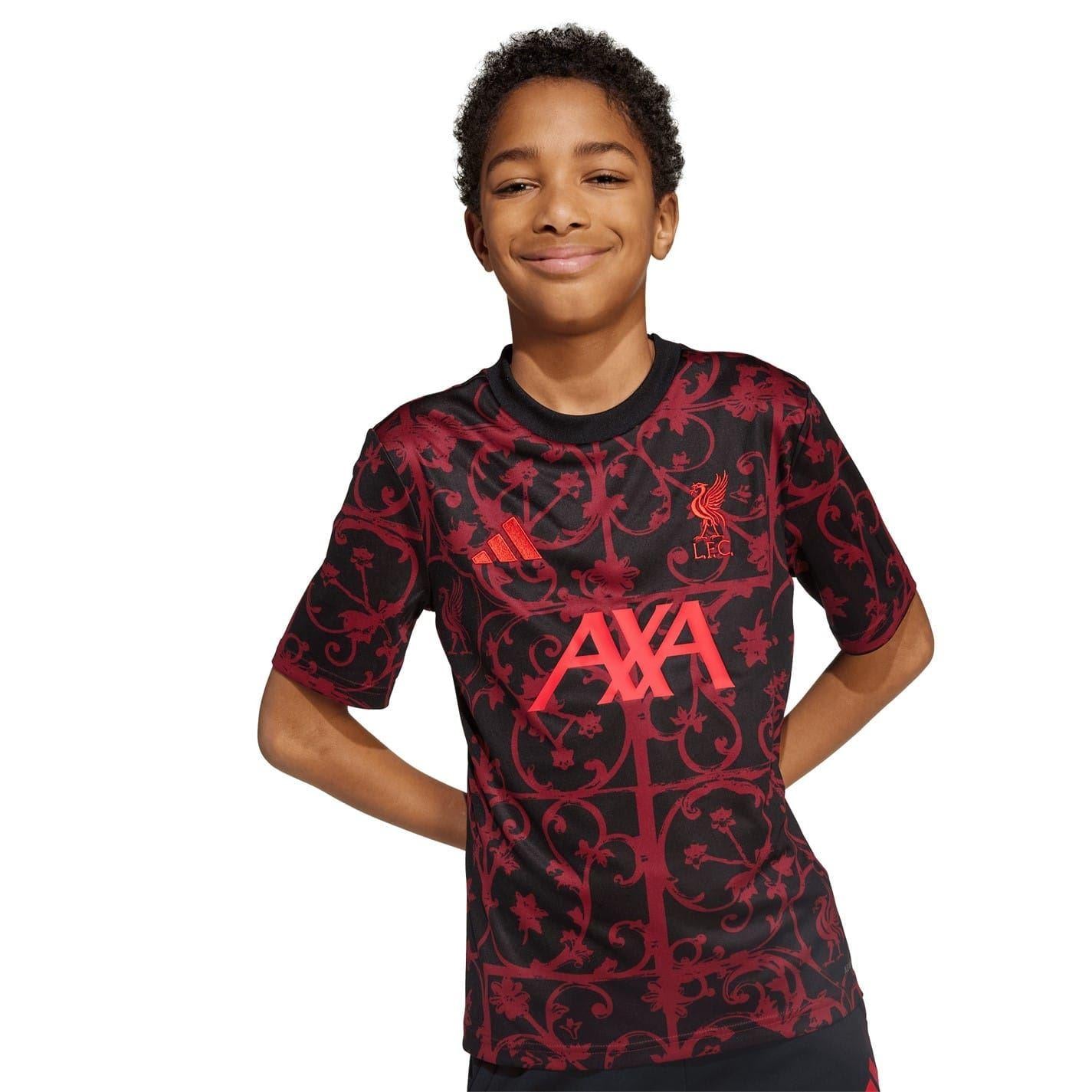 Black - Pack Shot - Adidas Childrens-Kids Liverpool FC Training Football Jersey