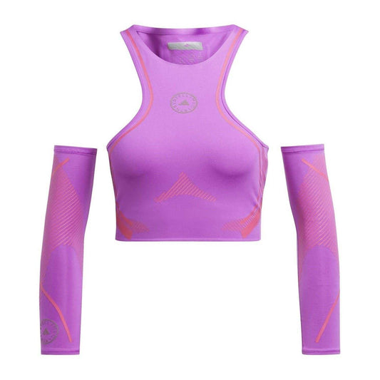 Purple - Front - Adidas Womens-Ladies Cropped Sleeveless Athletic Jersey