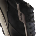 Dark Blue - Close up - Hugo Mens Icelin Leather Running Trainers