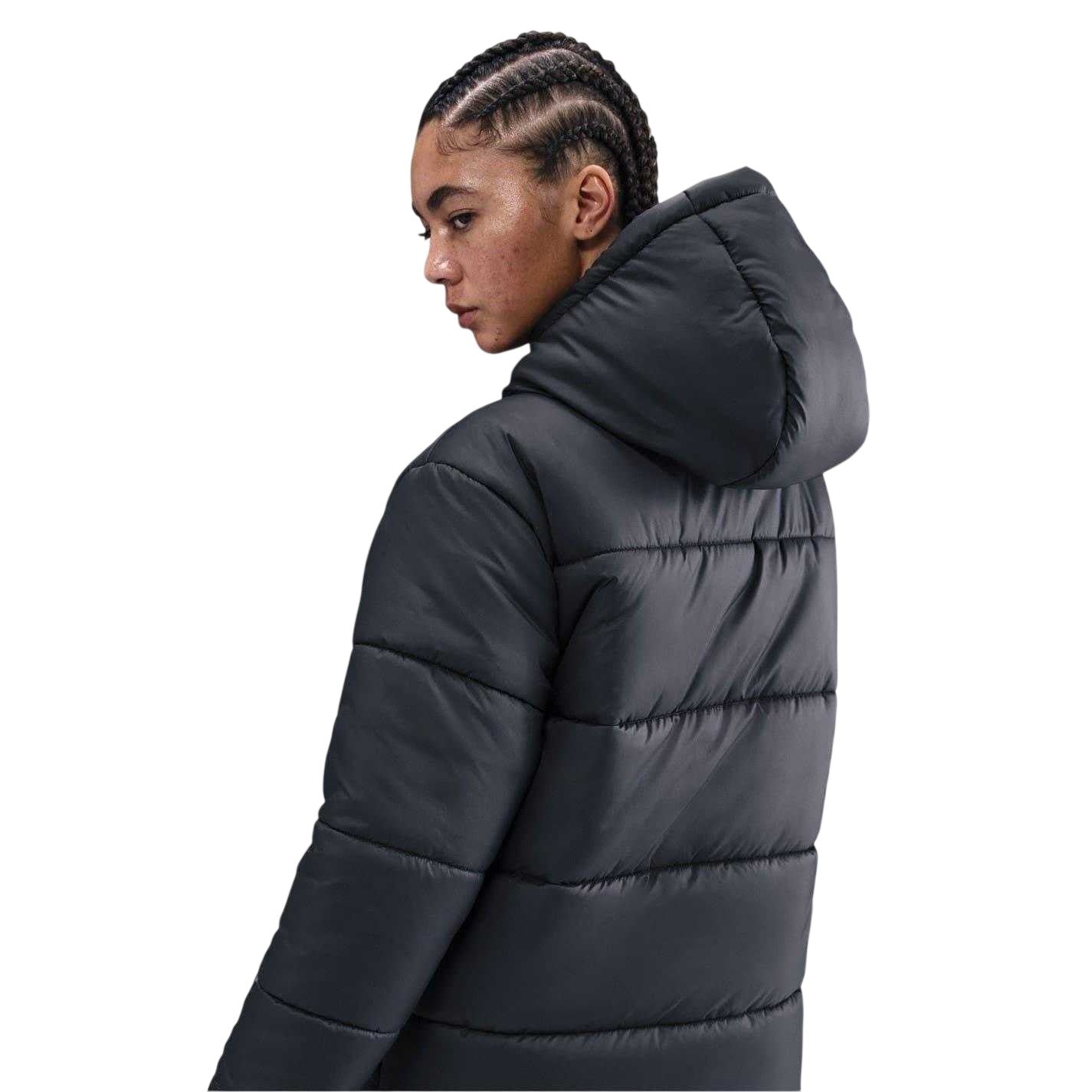 Black - Pack Shot - Nike Womens-Ladies Sportswear Classic Therma-Fit Hooded Loose Parka