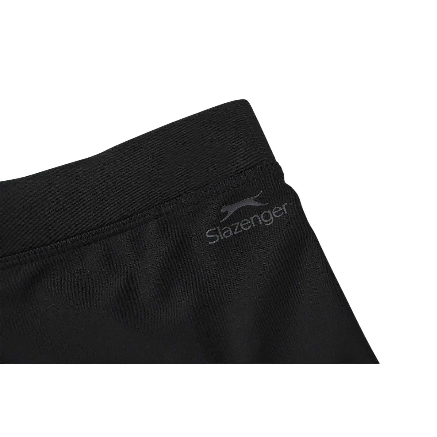 Black - Side - Slazenger Boys Logo Swimming Trunks