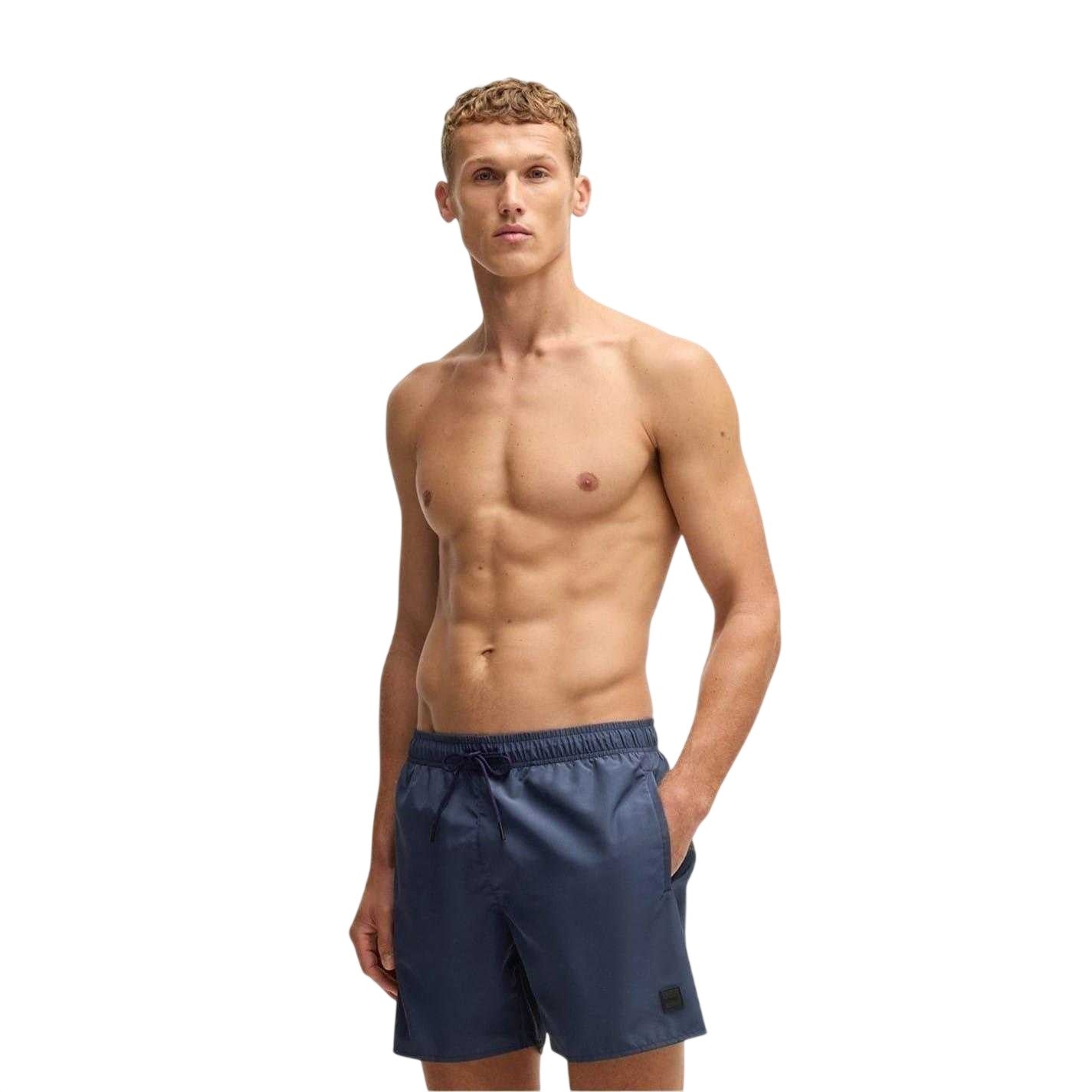 Navy Blue - Lifestyle - Boss Mens Dive Regular Swimming Trunks