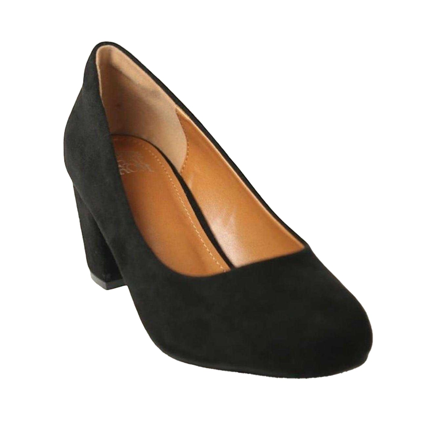 Black - Side - Where´s That From Womens-Ladies High Block Heel Court Shoes