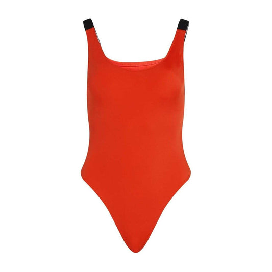 Chilli Red - Front - Calvin Klein Womens-Ladies Scoopback One Piece Swimsuit
