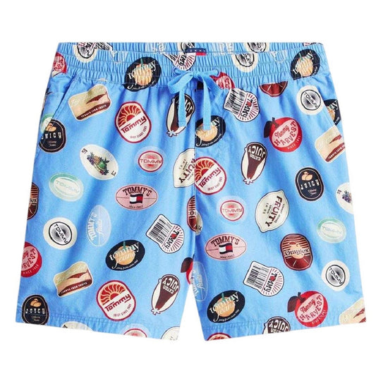 Twilight Blue - Front - Tommy Jeans Mens Emblems Track Shorts