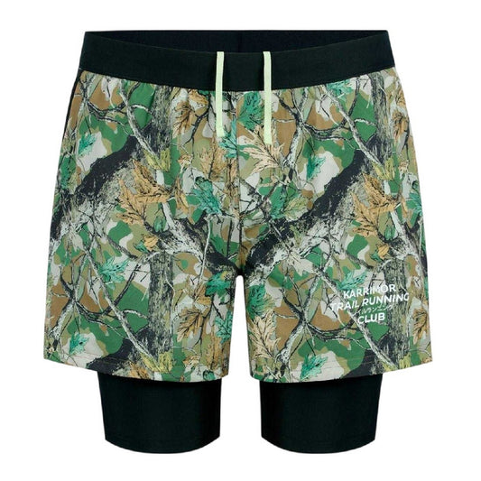 Forest - Front - Karrimor Mens Trail 2 in 1 Running Shorts