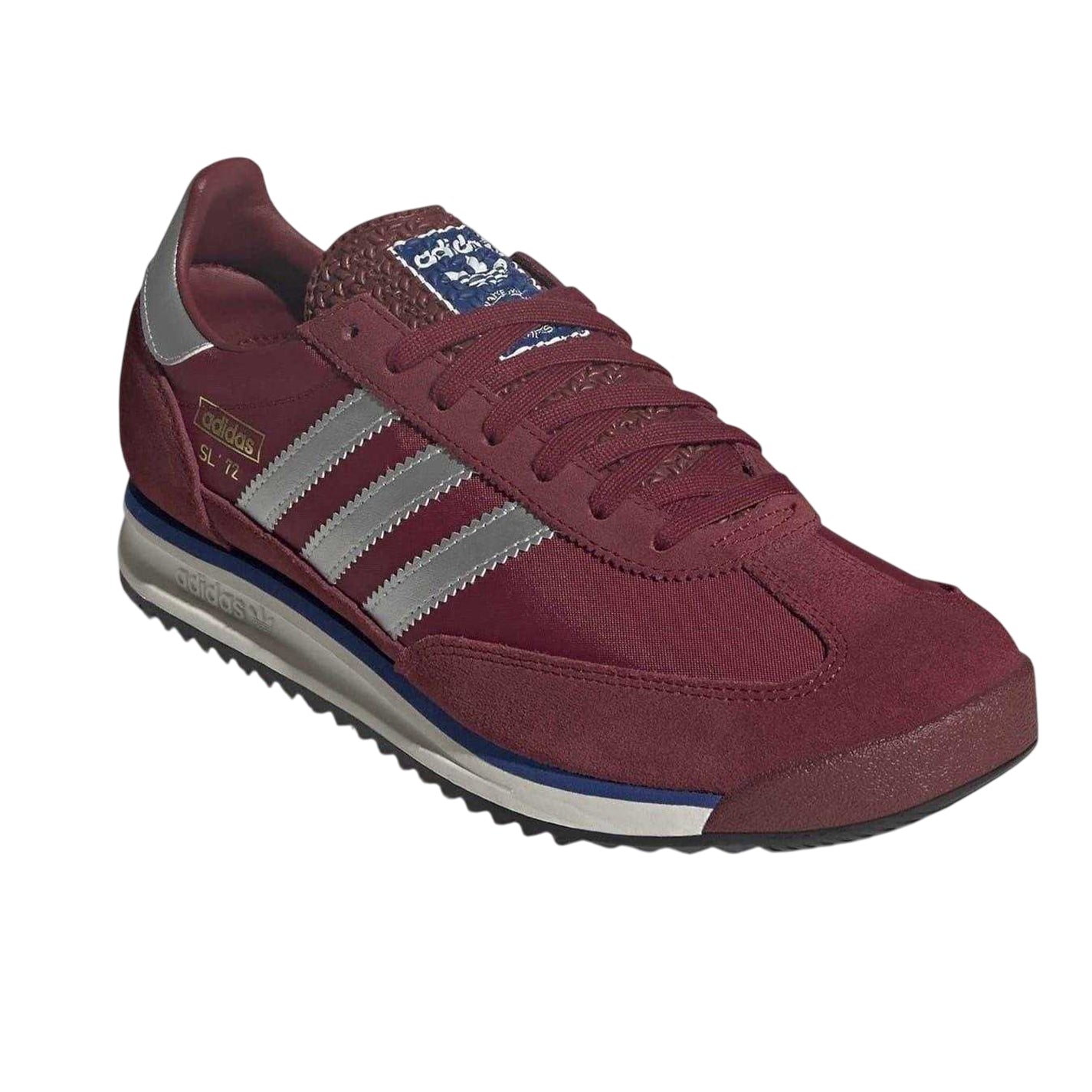 Burgundy-White - Side - Adidas Mens Originals SL72 Suede Trainers