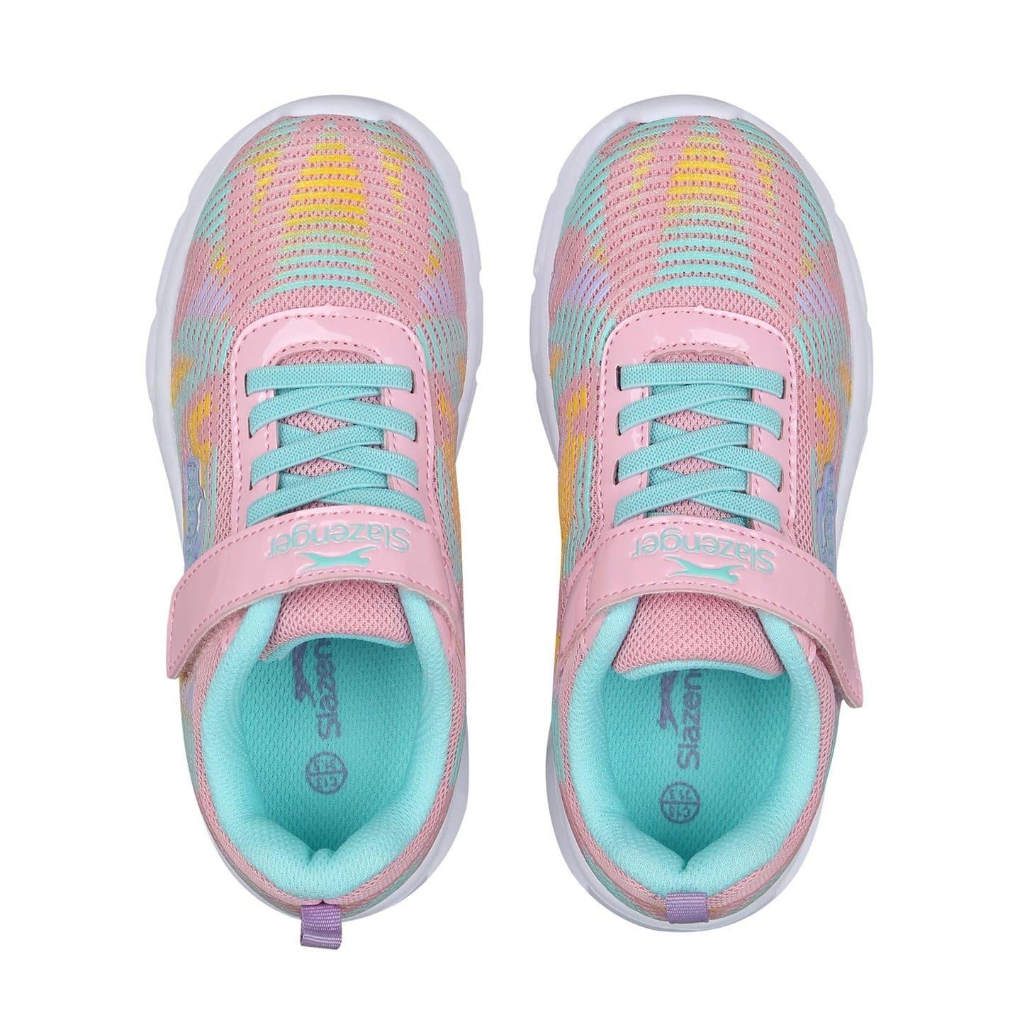 Pink - Pack Shot - Slazenger Childrens-Kids Alie 2.0 Holographic Leopard Trainers