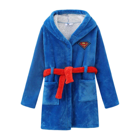 Blue-Red - Front - Superman Childrens-Kids Dressing Gown