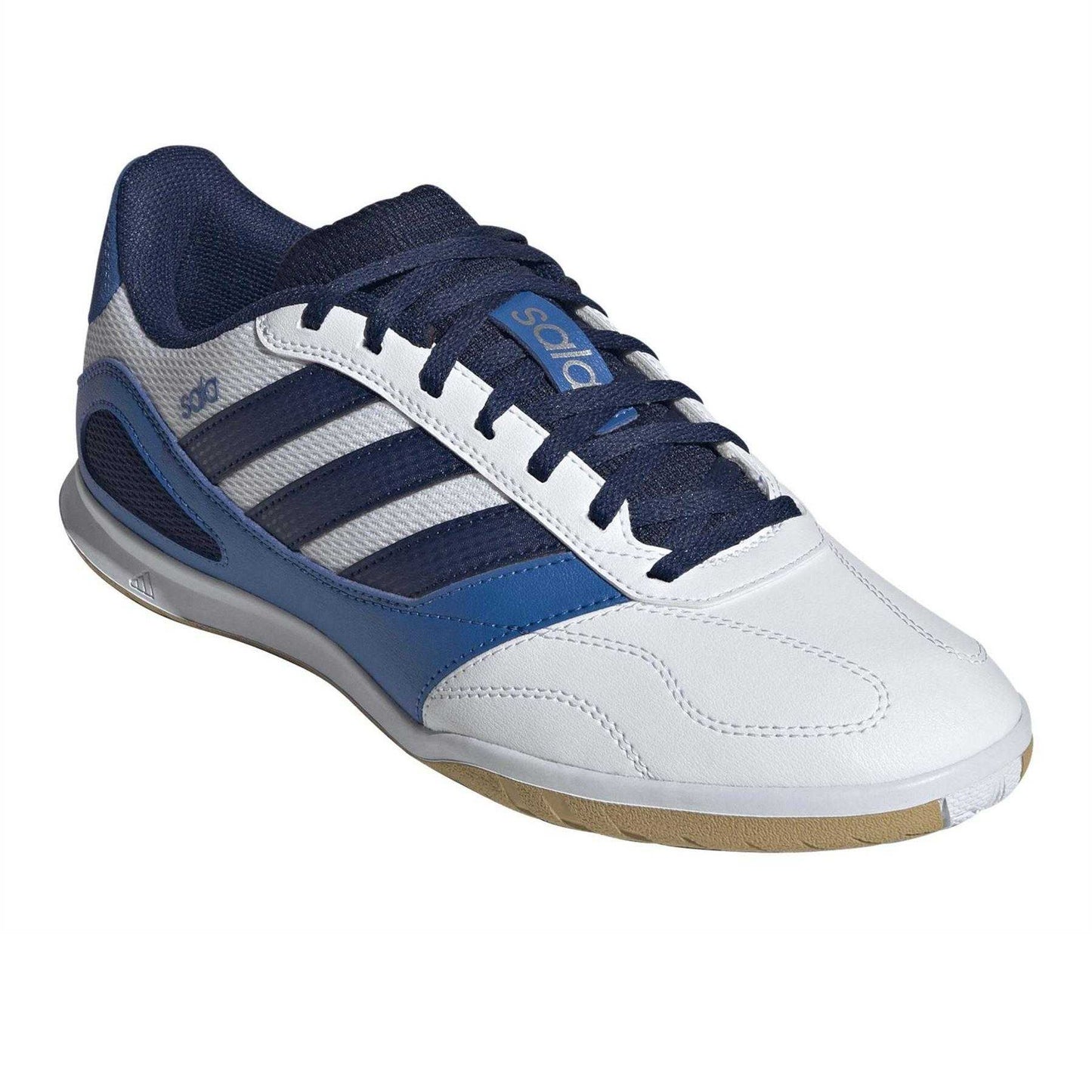 White-Blue-Silver - Pack Shot - Adidas Mens Sala Indoor Football Trainers