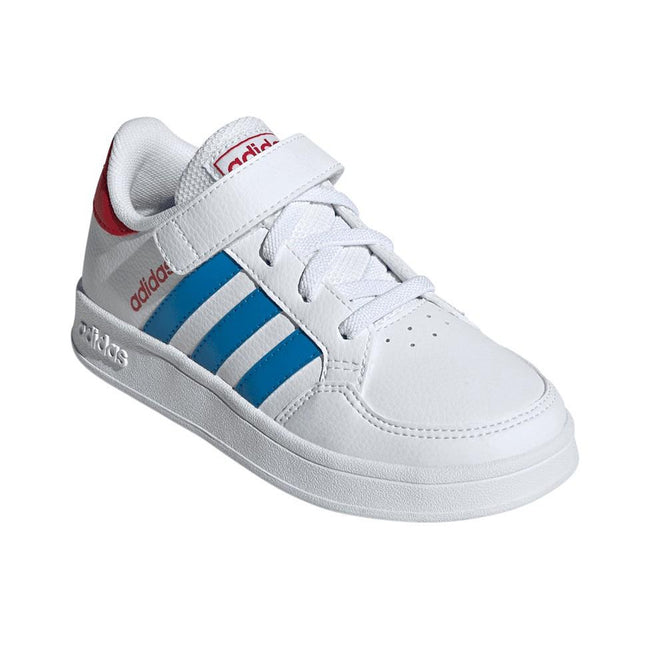 White-Blue - Pack Shot - Adidas Childrens-Kids Breaknet 2.0 Synthetic Leather Trainers