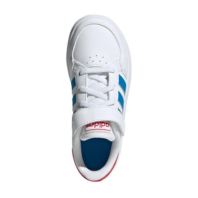 White-Blue - Side - Adidas Childrens-Kids Breaknet 2.0 Synthetic Leather Trainers