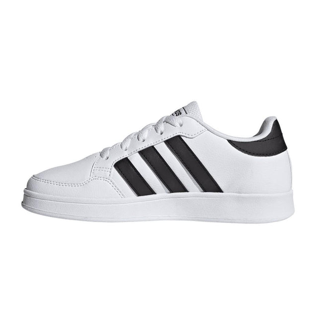 White-Black - Pack Shot - Adidas Childrens-Kids Breaknet 2.0 Synthetic Leather Trainers