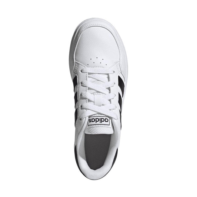 White-Black - Back - Adidas Childrens-Kids Breaknet 2.0 Synthetic Leather Trainers