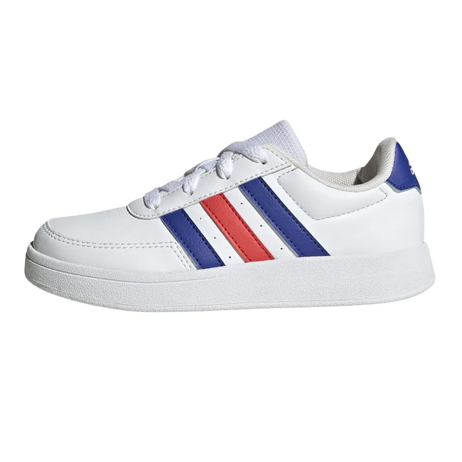 White-Blue-Red - Back - Adidas Childrens-Kids Breaknet 2.0 Synthetic Leather Trainers