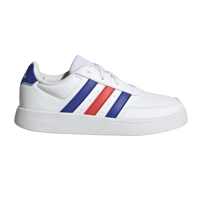 White-Blue-Red - Front - Adidas Childrens-Kids Breaknet 2.0 Synthetic Leather Trainers
