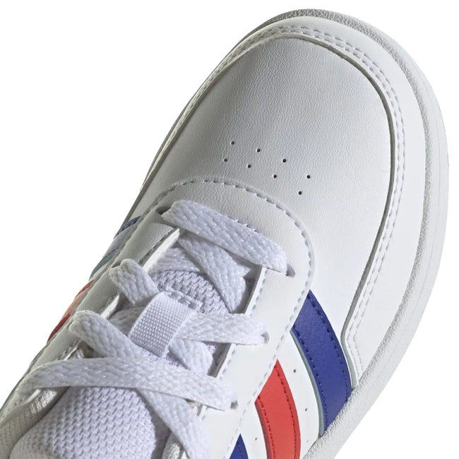 White-Blue-Red - Side - Adidas Childrens-Kids Breaknet 2.0 Synthetic Leather Trainers