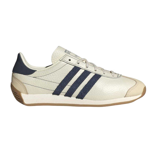 Beige-Navy - Front - Adidas Womens-Ladies OG Leather Trainers