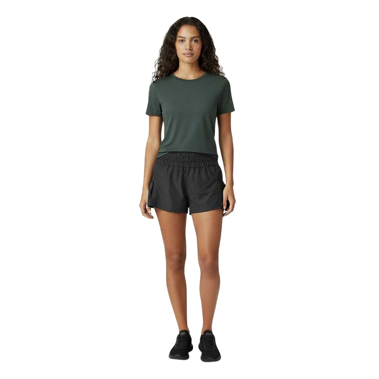 Army Khaki - Side - USA Pro Womens-Ladies Polyamide T-Shirt