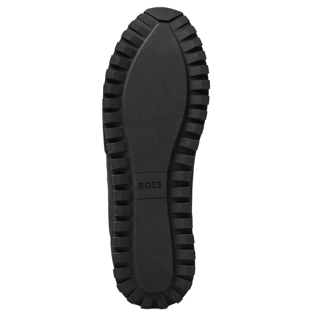 Black - Side - Boss Mens Parkour Leather Running Shoes
