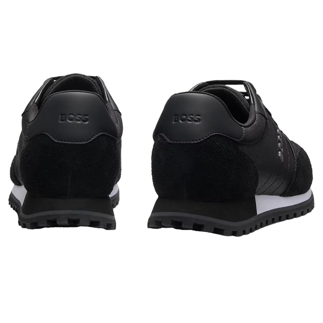 Black-White - Back - Boss Mens Parkour Leather Running Shoes