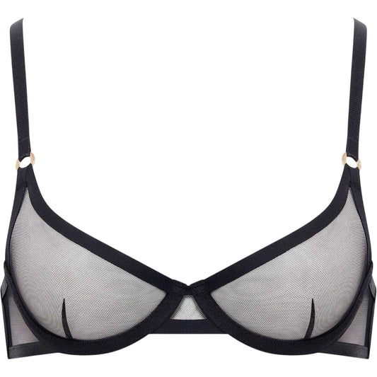Black - Front - Bluebella Womens-Ladies Mesh Bra