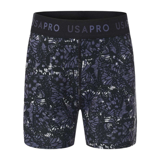 Black - Front - USA Pro Girls Butterflies Shorts