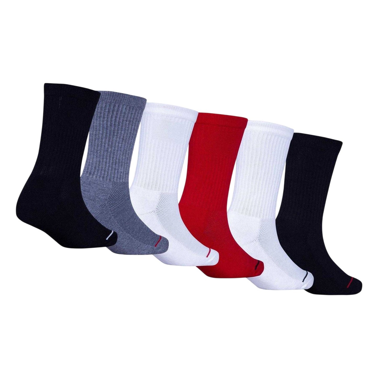Red-Black-White - Back - Nike Childrens-Kids Legend Logo Crew Socks (Pack of 6)